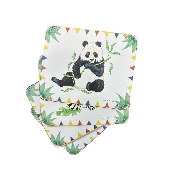 Vintage- Coaster Set of 4- Lady Clare- Art- Zoo Exotic Animals- preowned - Picture 6 of 6